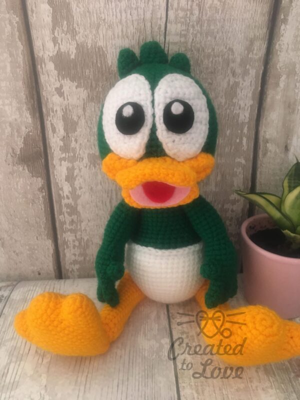 Handmade Baby Duck toy, Toddler Birthday gift, Soft cuddly, Crochet Baby shower Christmas present - product image 2