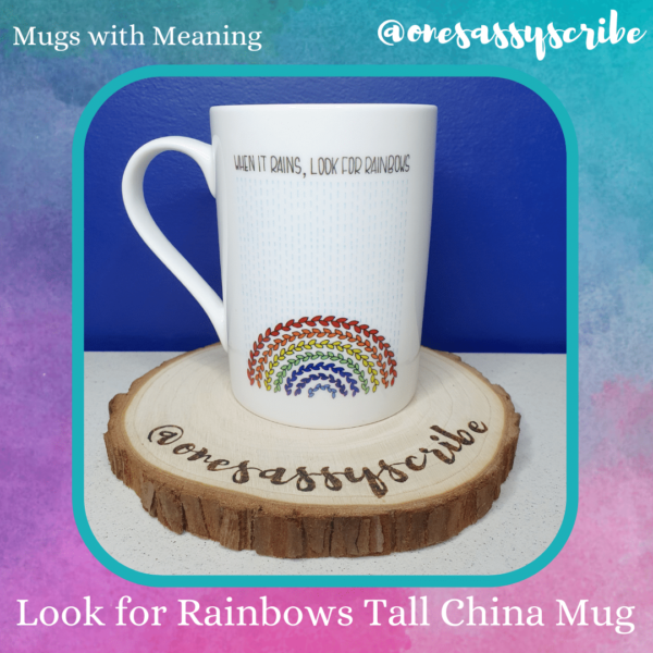Look For Rainbows Tall China Mug - main product image