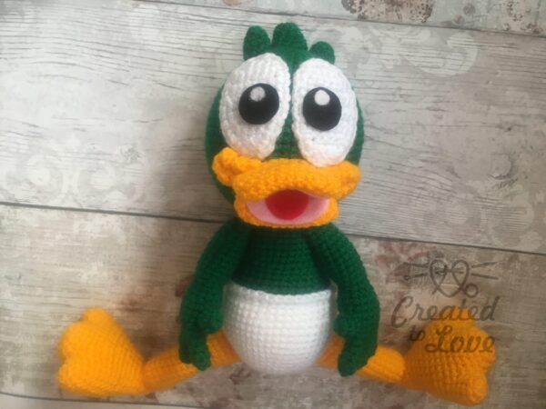 Handmade Baby Duck toy, Toddler Birthday gift, Soft cuddly, Crochet Baby shower Christmas present - main product image