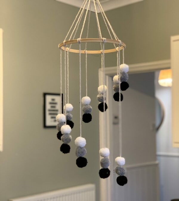 Monochrome Pom Pom Mobile - main product image