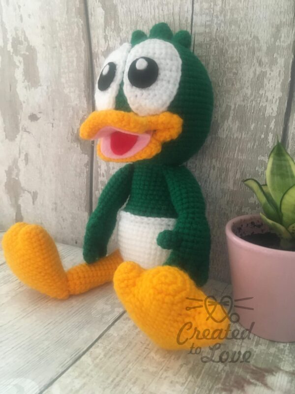 Handmade Baby Duck toy, Toddler Birthday gift, Soft cuddly, Crochet Baby shower Christmas present - product image 3
