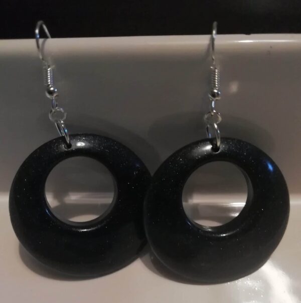 Black circular earrings - product image 2