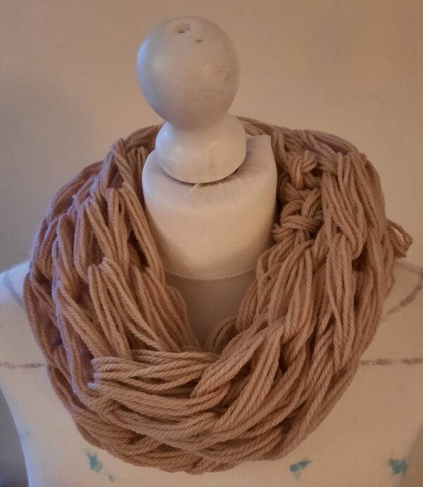 100% organic wool arm knitted infinity scarf - main product image