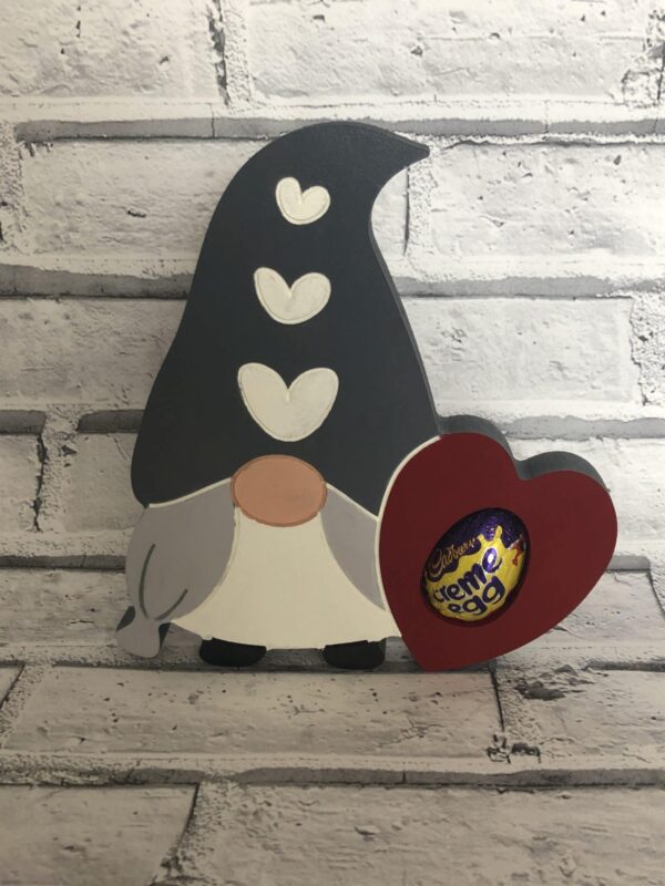 Handmade Easter Cute Red & Grey Gonk Couple – Valentines Day – Creme Egg Holder - product image 2