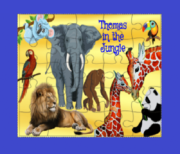 Personalised Jungle Animals CHOOSE Name 80+ Piece Jigsaw Puzzles - product image 3