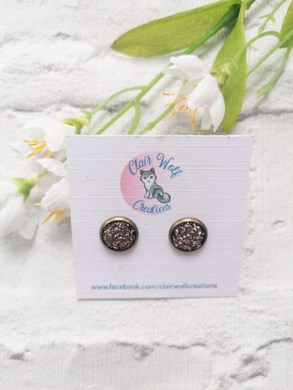 Rose gold faux druzy studs - product image 4