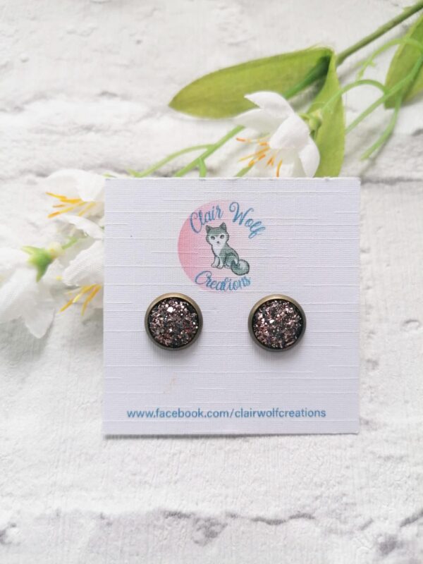 Rose gold faux druzy studs - product image 5