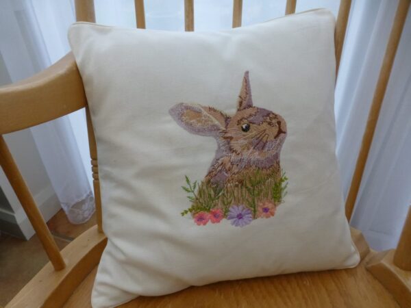 Embroidered Rabbit Cushion Cover - main product image