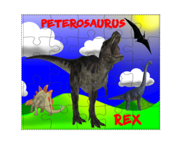 Personalised Dinosaur T-Rex Children’s 80+ Piece Jigsaw Puzzles - main product image