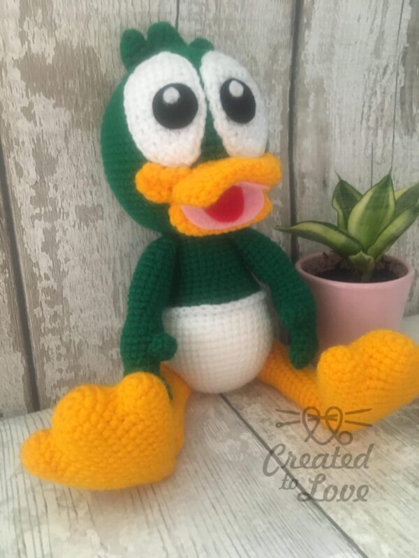 Handmade Baby Duck toy, Toddler Birthday gift, Soft cuddly, Crochet Baby shower Christmas present - product image 4