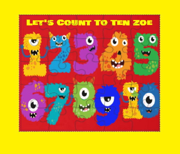 Personalised Monsters Learn to Count and Child’s Name 80+ Piece Jigsaw Puzzles - product image 3