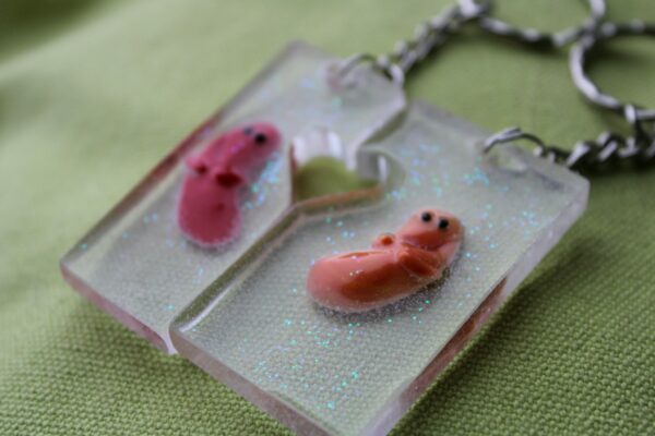 Resin Love Heart Beanie Bean Keyrings - product image 3