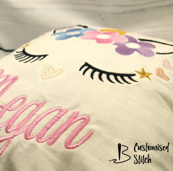 Personalised Embroidered Children/Baby Unicorn Cushion - product image 2