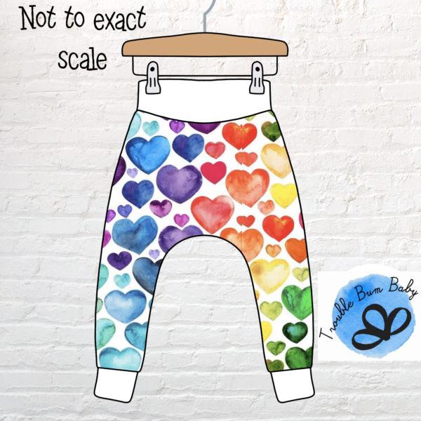 Rainbow Hearts Harem Pants - main product image