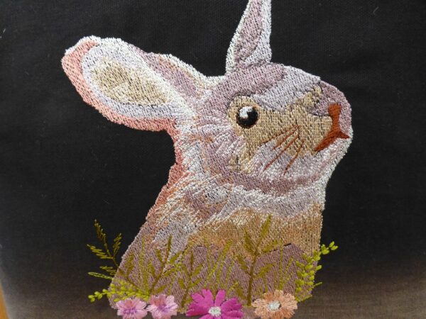 Cushion cover – embroidered rabbit - product image 2