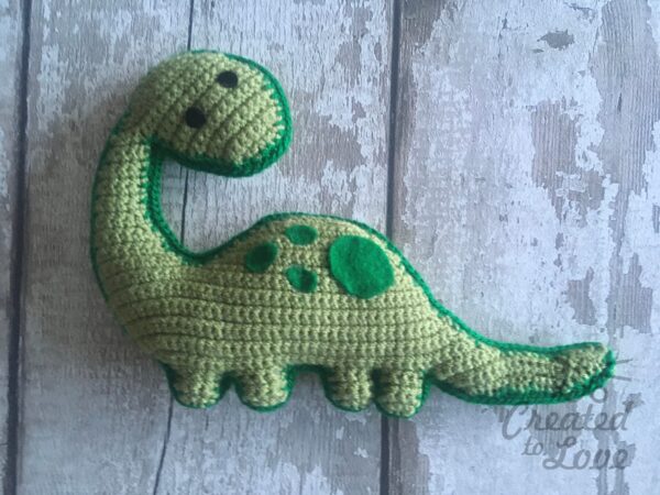 Handmade crochet Dinosaur, Toddler toy Birthday Soft cuddly, Baby shower gift, Christmas present - main product image