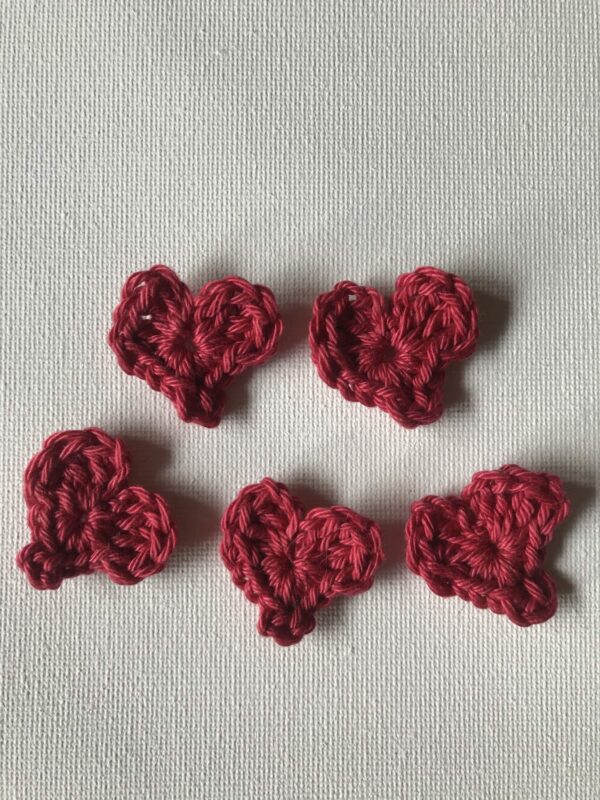 Set of 5 Love Hearts Craft Decorations - product image 2