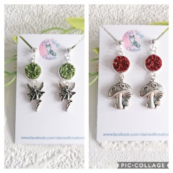 Fairy And Toadstool Charm Earrings - main product image