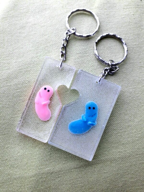 Resin Love Heart Beanie Bean Keyrings - product image 2