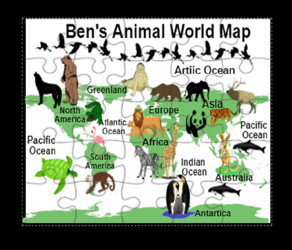 Personalised Animal World Map 80+ Piece Jigsaw Puzzles - product image 4