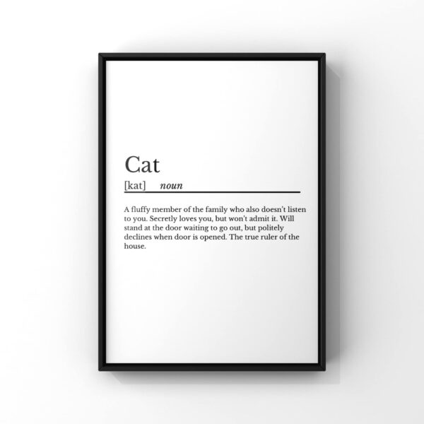 Cat definition wall print - main product image