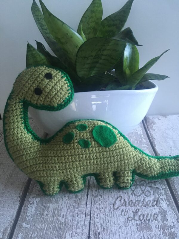 Handmade crochet Dinosaur, Toddler toy Birthday Soft cuddly, Baby shower gift, Christmas present - product image 2