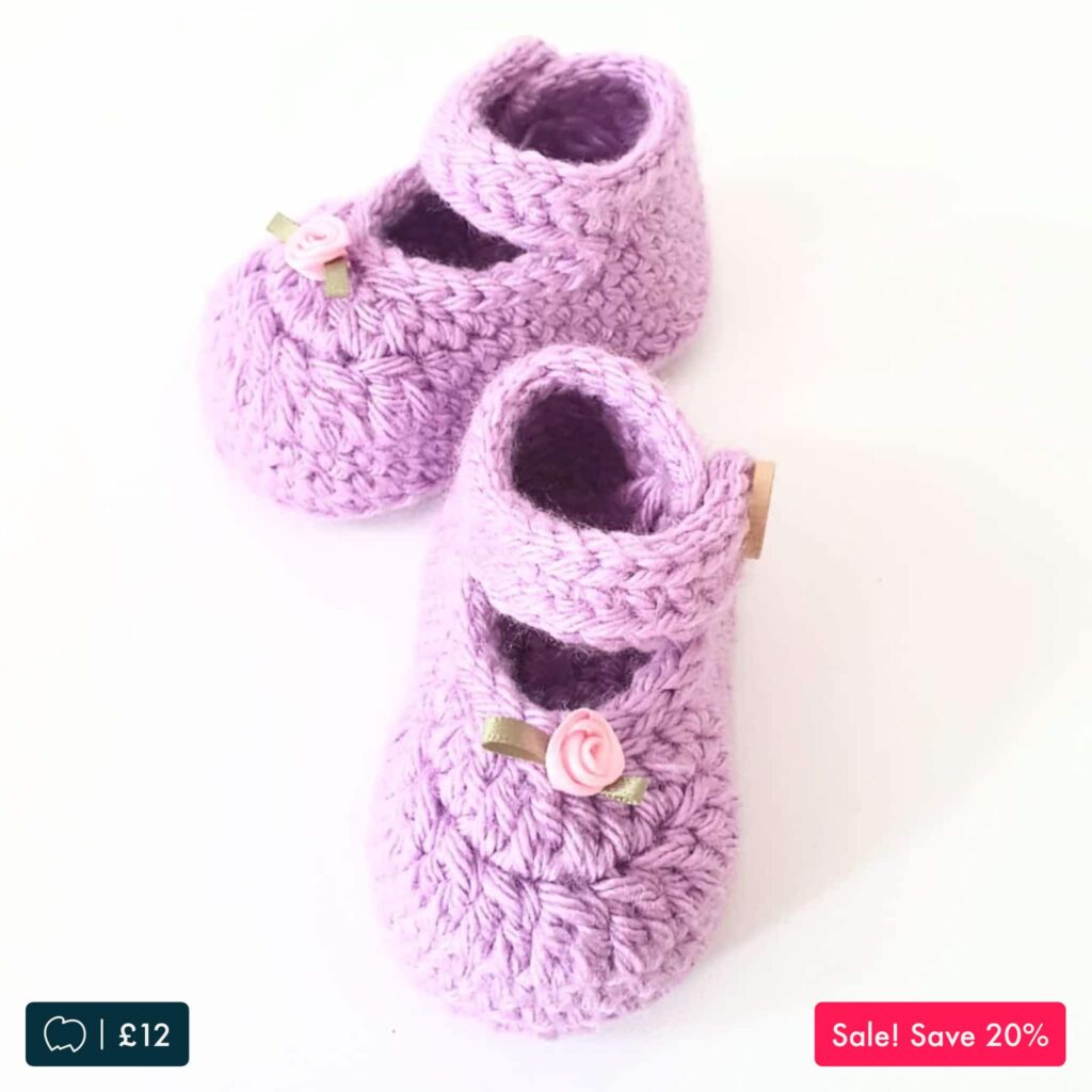 Newborn Mary Jane Shoes in Purple