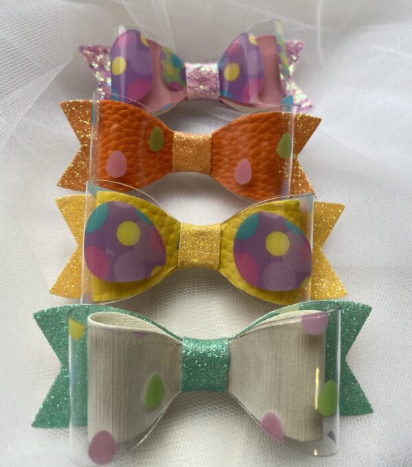 Easter Transparent Hair Bow Clip - main product image