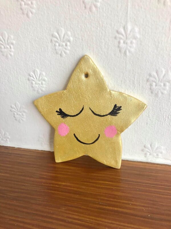 Handmade gold colour hanging star decoration/kids room/nursery decor and Ornament - product image 3