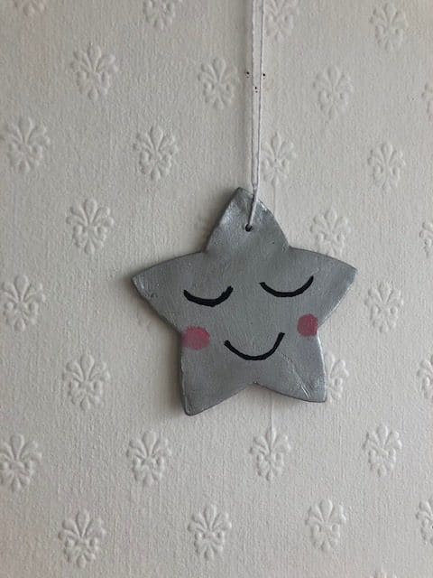 Handmade silver colour hanging star decoration/kids room/nursery decor and Ornament - product image 2