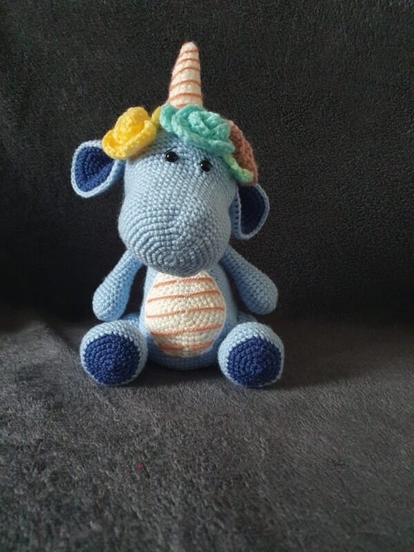 Crochet Bobby the dinocorn - main product image