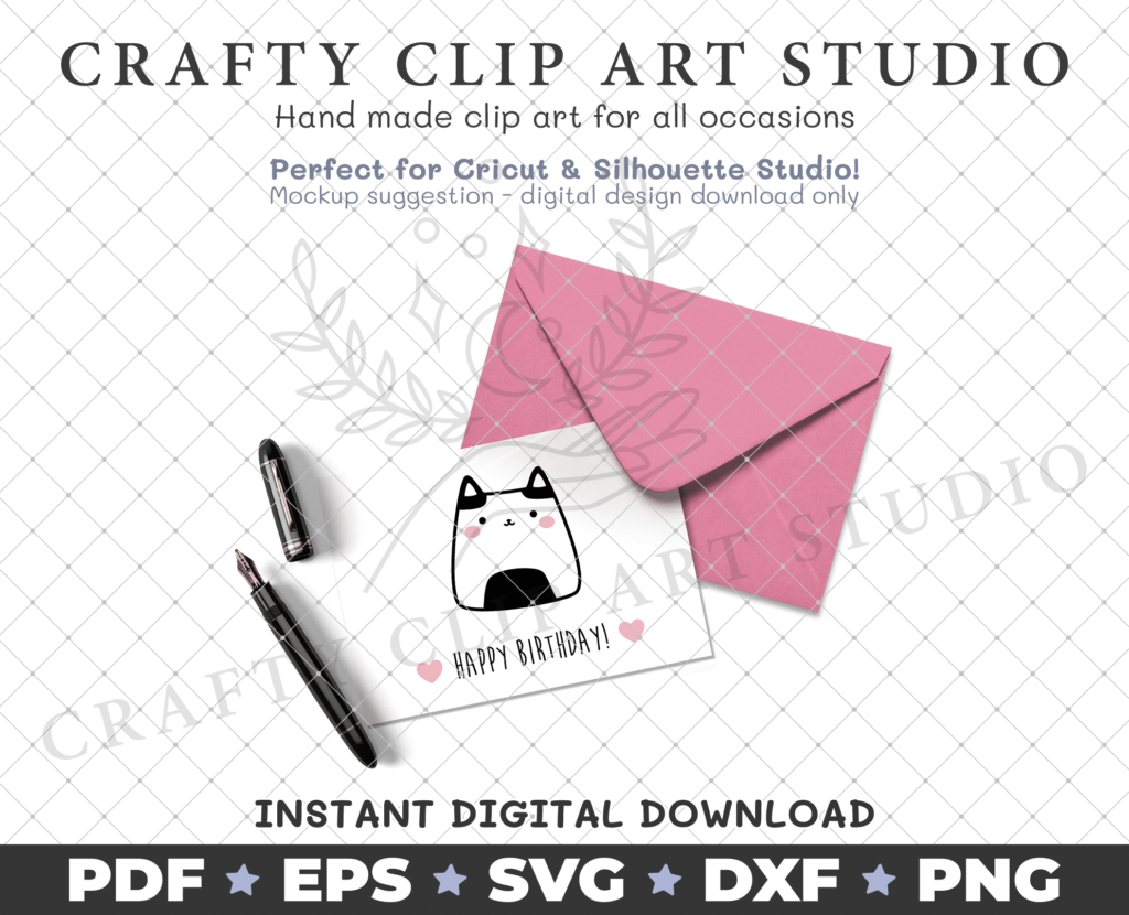 Kawaii Kitty Clip Art Bundle – 10 Cute Designs: SVG, DXF, PNG & More!