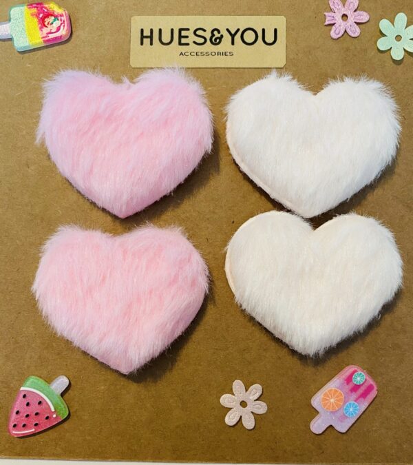 Plush Love Heart Pompom Hair Clip/Girls Hair Clip/Baby Hair Clips/ Snap Hair Clip - product image 3