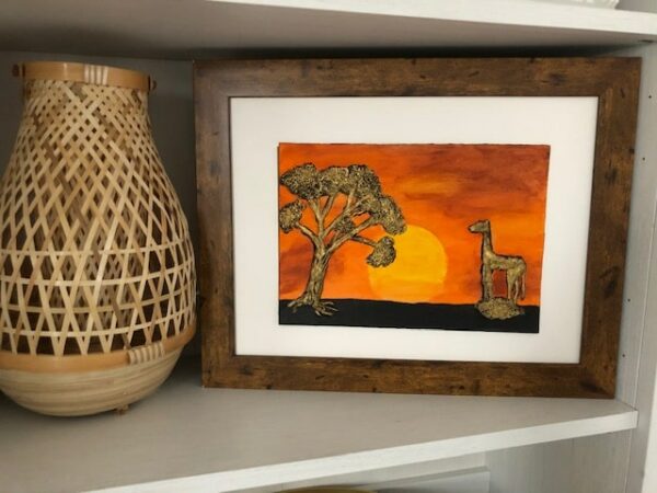 Handmade and Bespoke Clay Art Framed Picture African Sunset - product image 2