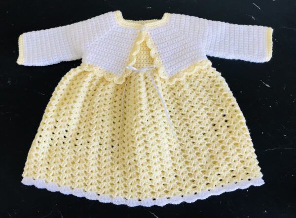 Hand made pretty crochet baby dress& jacket - main product image