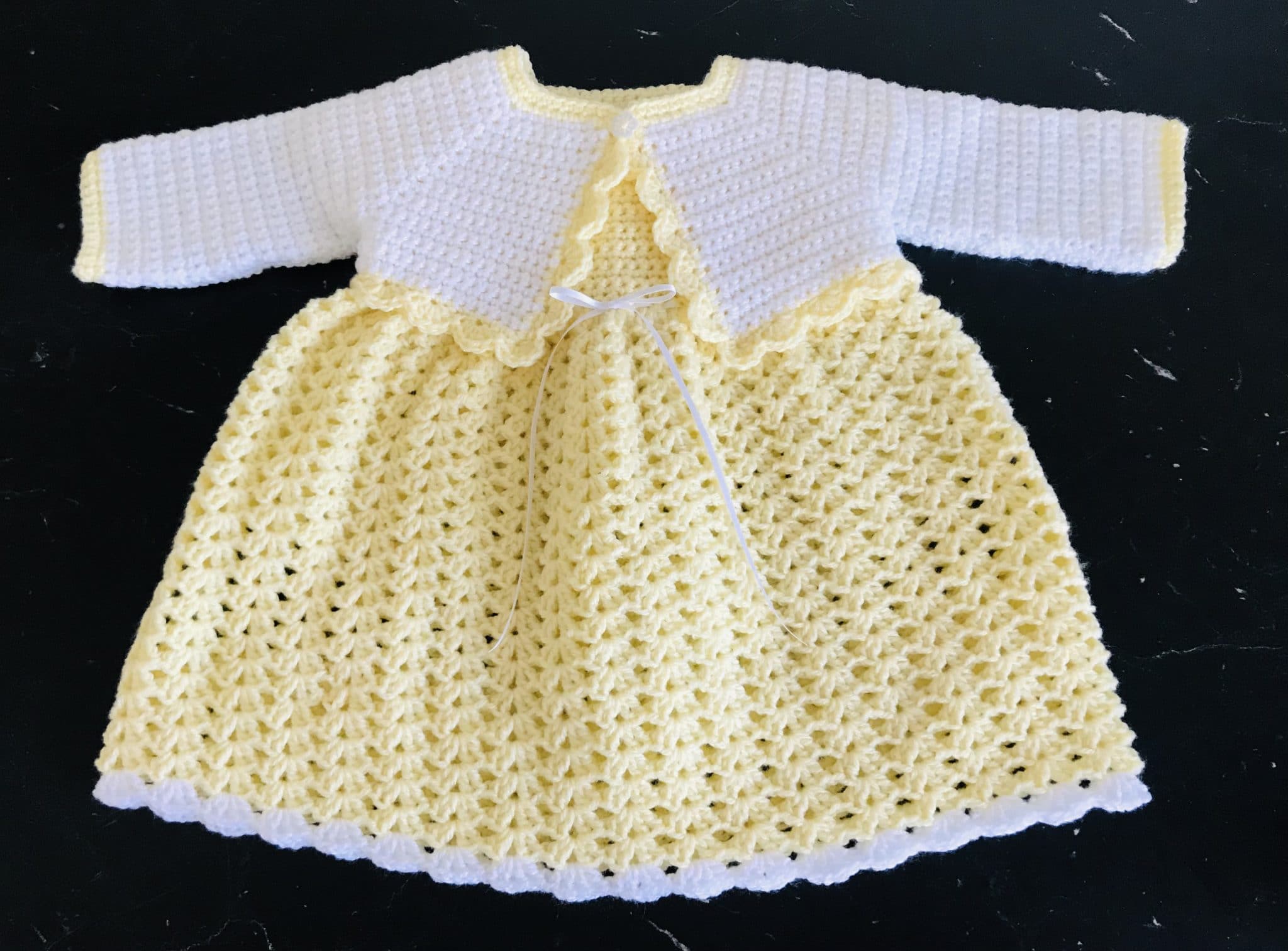 Hand made pretty crochet baby dress& jacket • Made By Mums