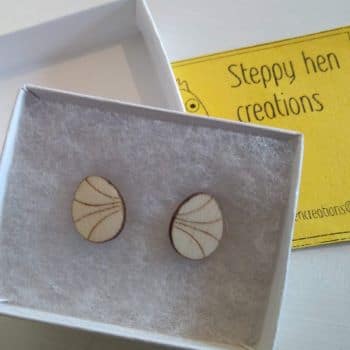 Easter egg earrings | Laser engraved natural finish - main product image