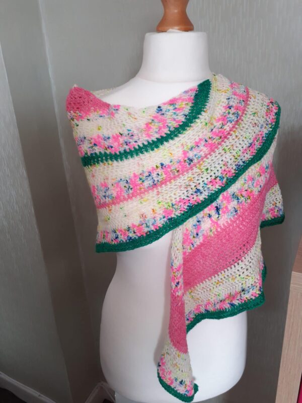 Easter crescent crochet shawl - main product image