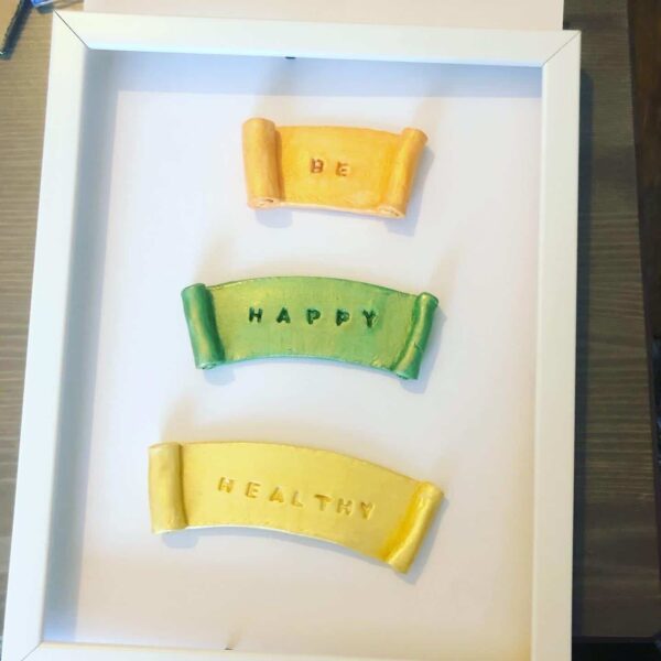 Handmade Clay Art Signage ‘Be Happy Healthy’ - main product image