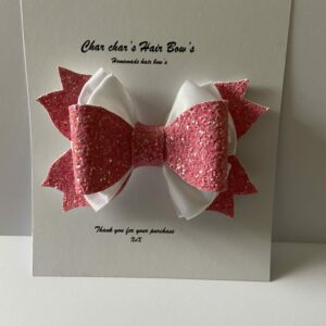 Glitter triple hair bow