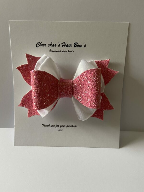 Glitter triple hair bow - main product image