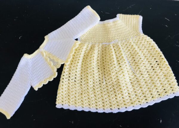 Hand made pretty crochet baby dress& jacket - product image 2