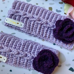 Crochet headband mother and daughter set