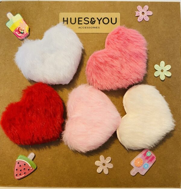 Plush Love Heart Pompom Hair Clip/Girls Hair Clip/Baby Hair Clips/ Snap Hair Clip - main product image