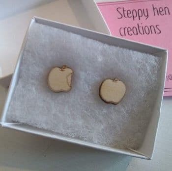 Apple earrings | Laser engraved original design - product image 2