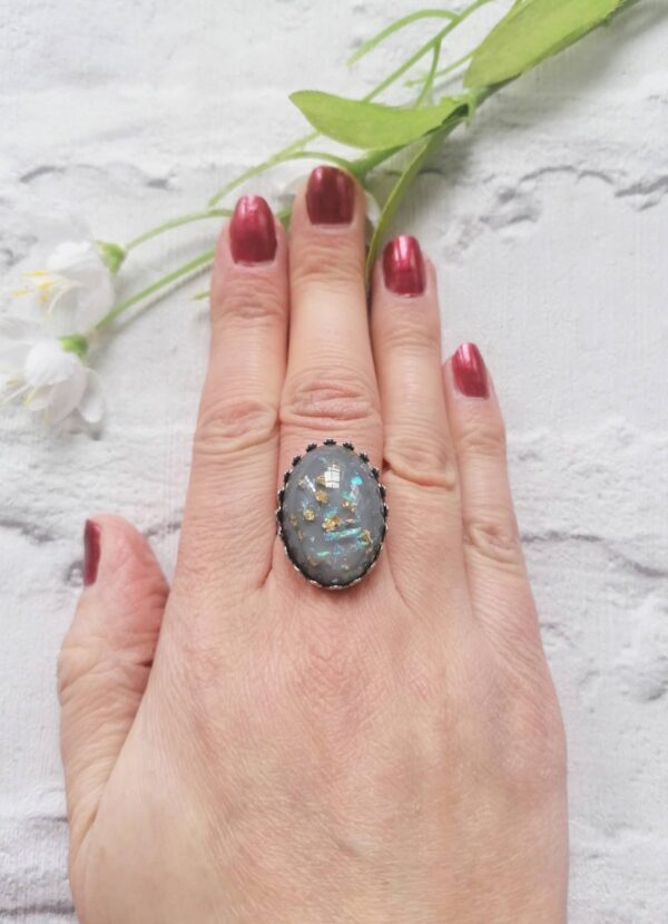 Gold Fleck Cabochon Ring - product image 5