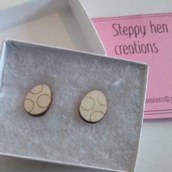 Easter egg earrings | Laser engraved natural finish - product image 3