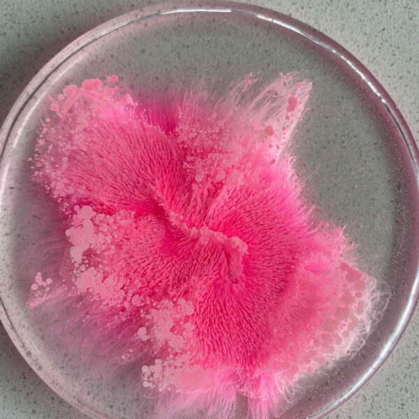 Bright Pink Alcohol Ink Resin Coaster - main product image