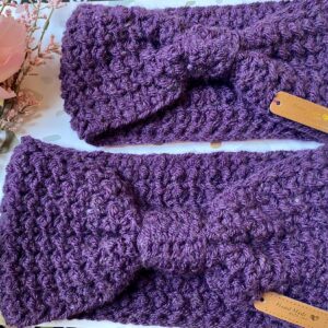 Crochet headband mother and daughter set