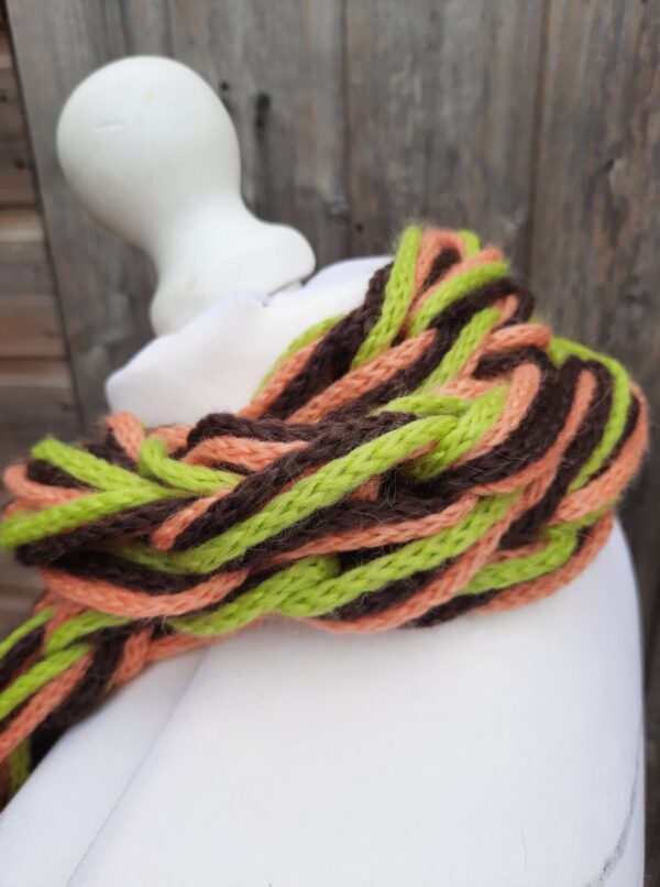 Baby Alpaca/Merino blend arm knit i-cord skinny scarf - product image 3